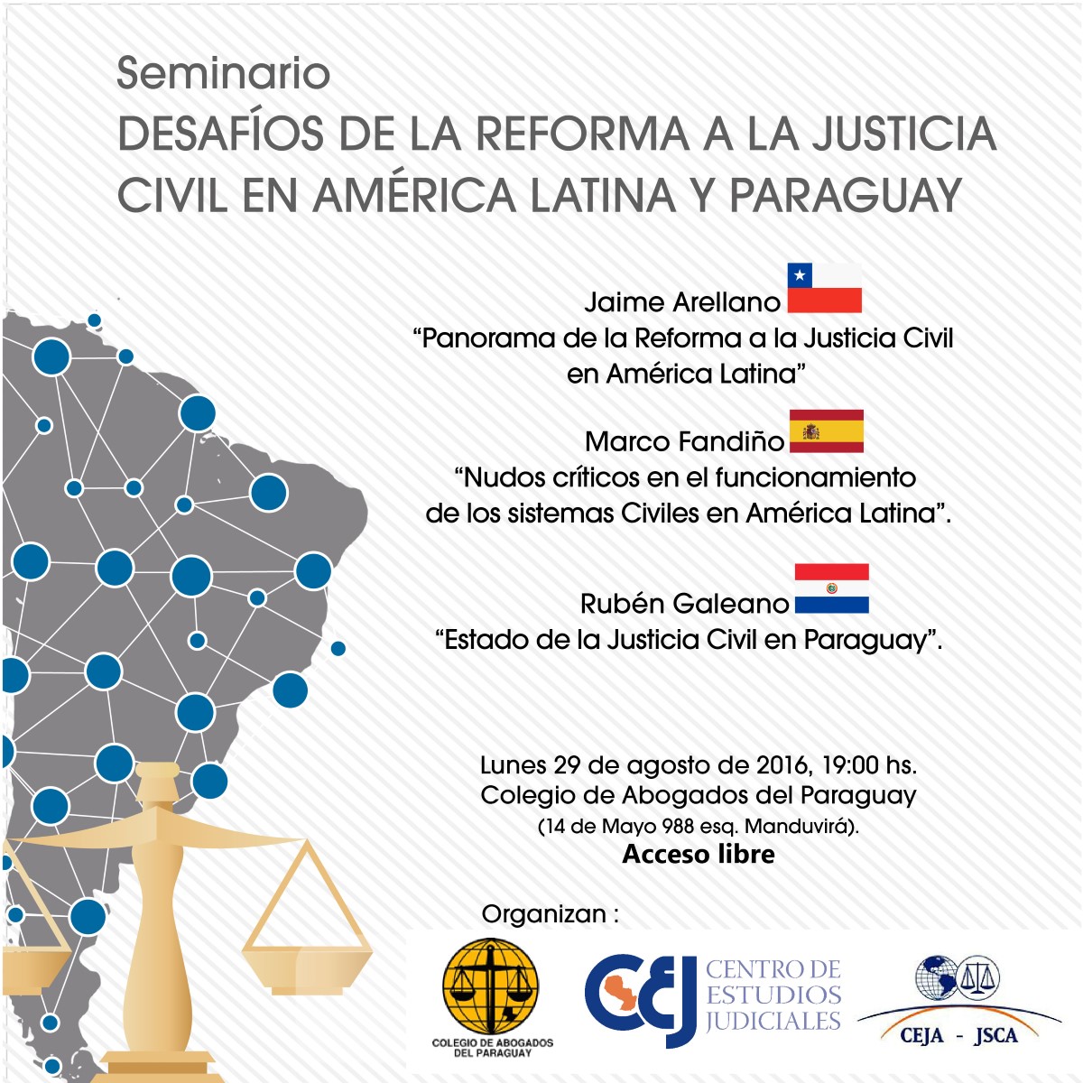 Organizan Seminario Internacional sobre “Desafíos de la Reforma a la Justicia Civil”.