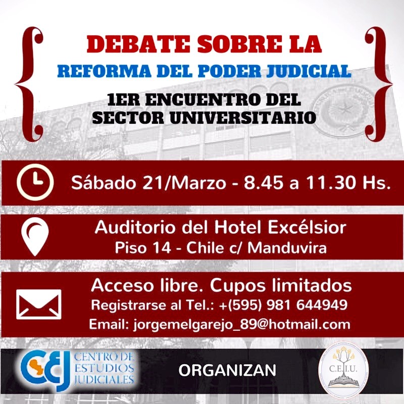 Se realizará 1er encuentro Universitario sobre debate de Reforma Judicial.