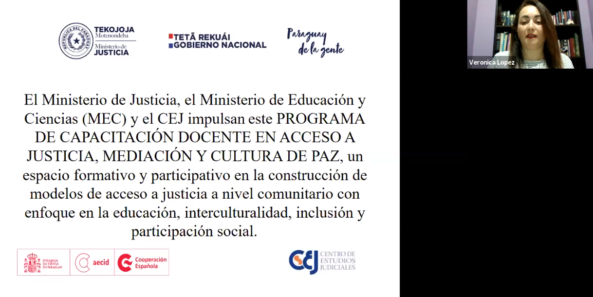 Inició el Programa de capacitación en "Acceso a Justicia, Mediación y Cultura de Paz”, dirigido a docentes.