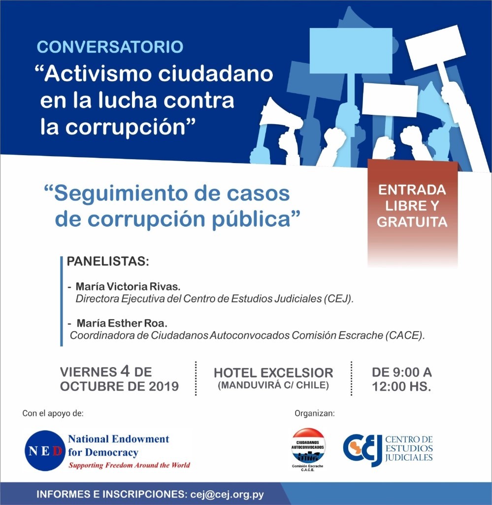 Realizan conversatorio para analizar los casos de corrupción pública.